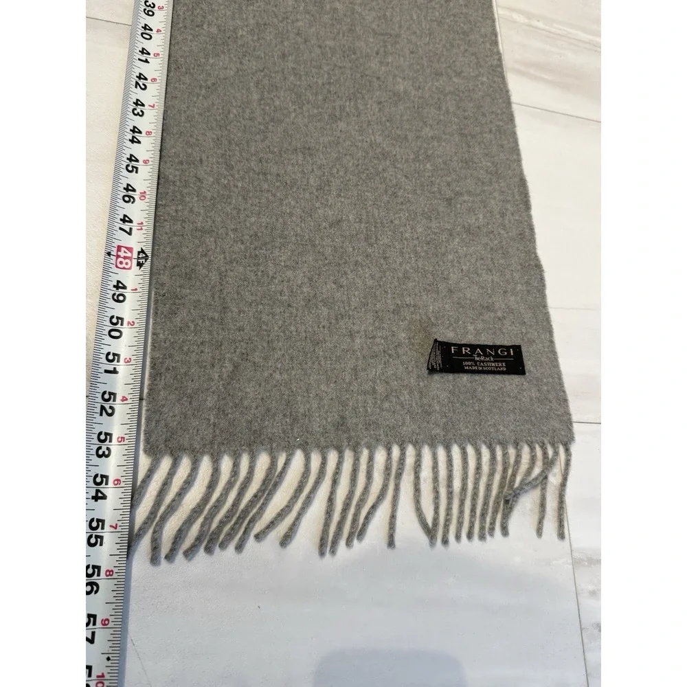 VTG Frangi 100% Cashmere Light Gray Scarf Made in Scotland 12x53 / 3